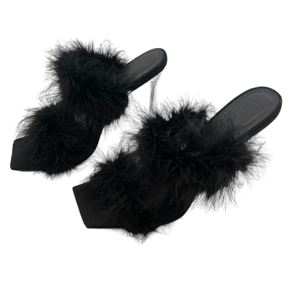 Azalea Wang Feather Sandal Heels